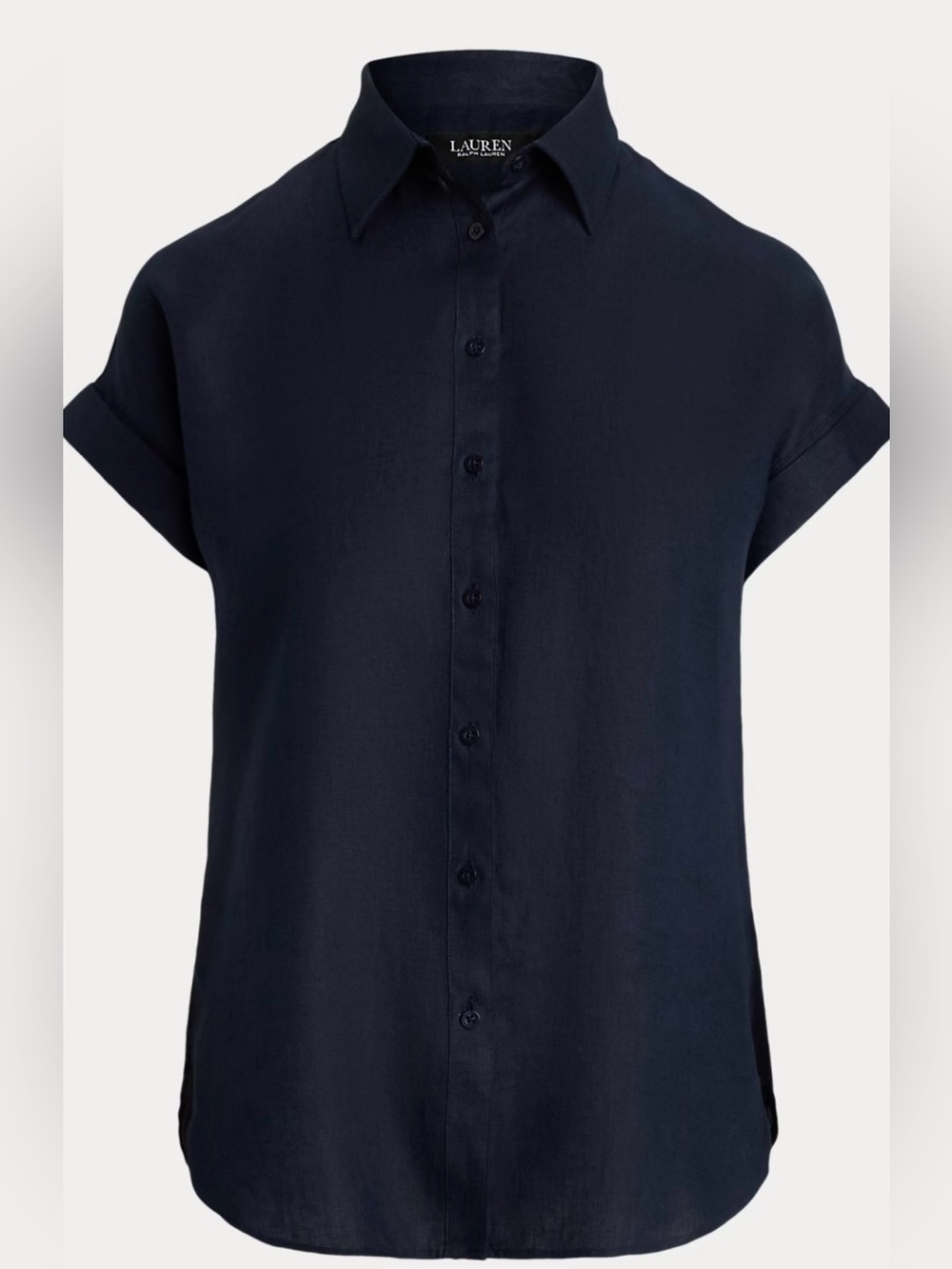 Lauren Ralph Lauren Black Linen Blend Sleeveless Camisole